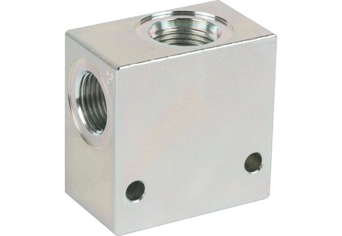 Anschlussblock 1/2 für Sitzventile DN12-7/8 UNF Stahl verzinkt – passend für Sitzventile DN12-7/8 UNF Stahl verzinkt Bosch Rexroth