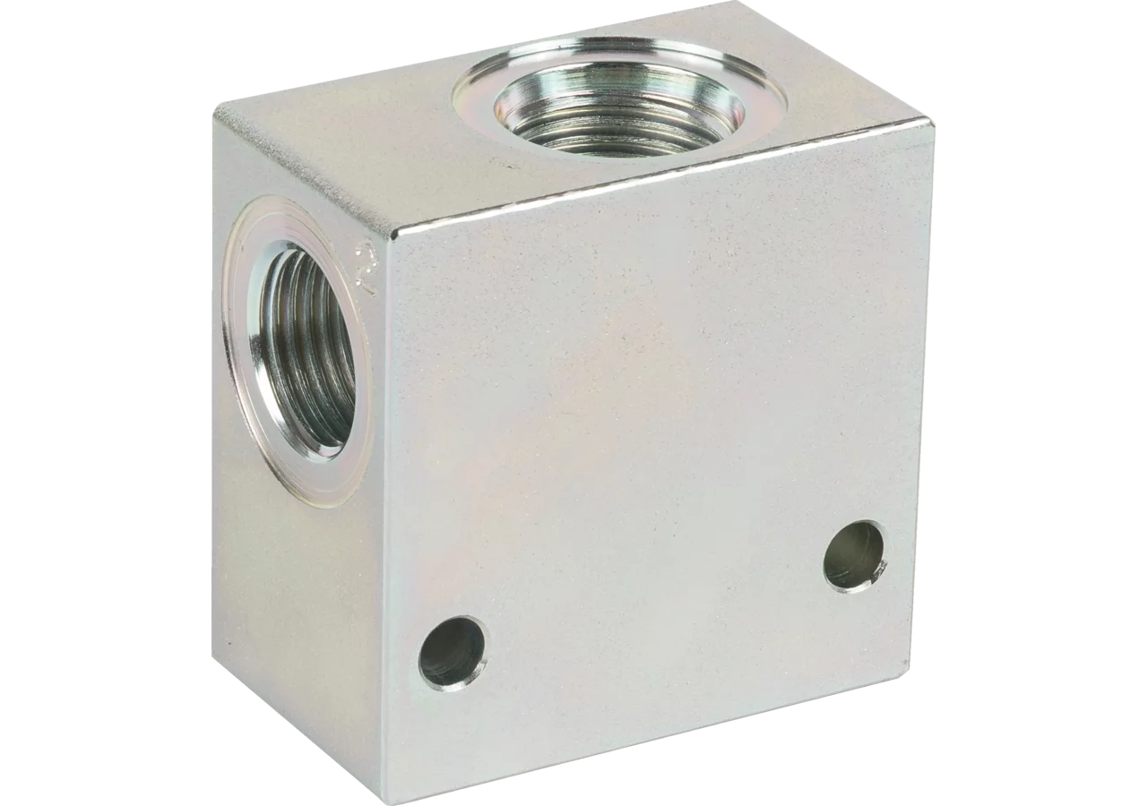 Anschlussblock 1/2 für Sitzventile DN12-7/8 UNF Stahl verzinkt – passend für Sitzventile DN12-7/8 UNF Stahl verzinkt Bosch Rexroth