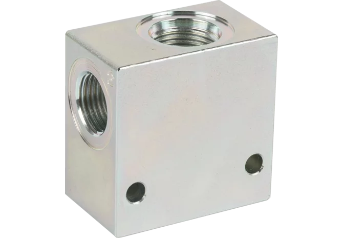 Anschlussblock 1/2 für Sitzventile DN12-7/8 UNF Stahl verzinkt – passend für Sitzventile DN12-7/8 UNF Stahl verzinkt Bosch Rexroth