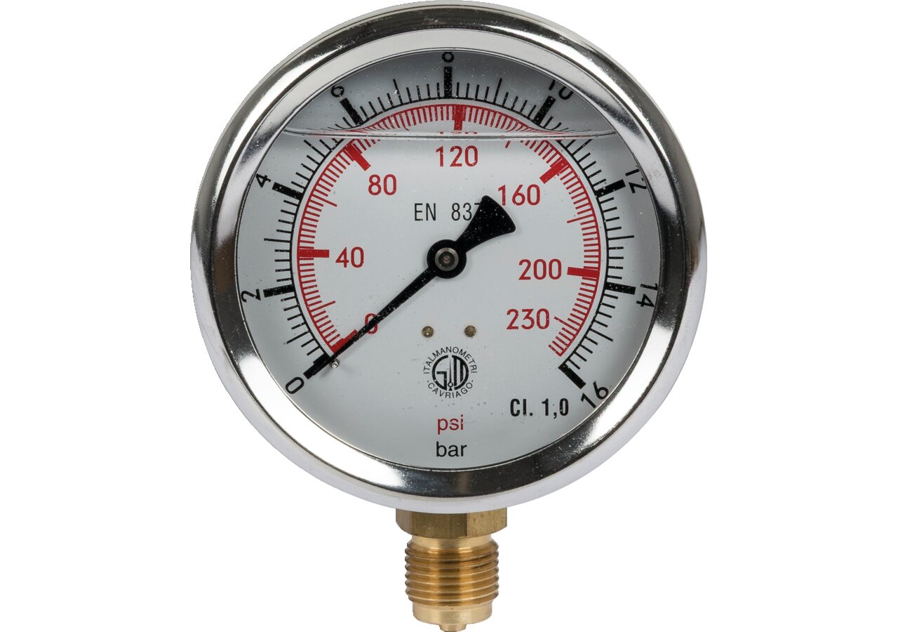 Manometer 16 bar, Dm 100 mm, G1/2 U GartenShop24 - Hochwertige Gartengeräte