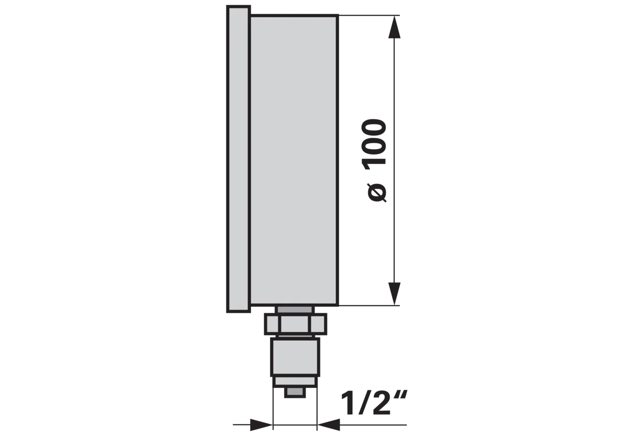 Manometer 250 bar, Dm 100 mm, G1/2 U GartenShop24 - Hochwertige Gartengeräte