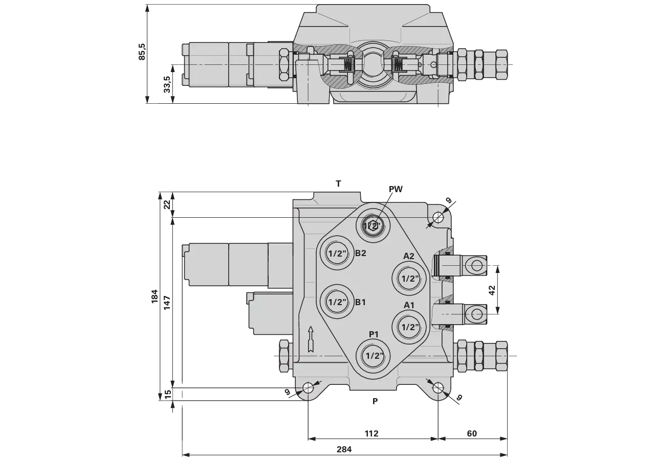 Steuerventil DN85/2 A1N7+PW 1,75 m GartenShop24 - Hochwertige Gartengeräte