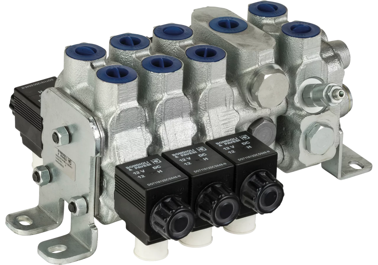 Steuerventil BW05TO/4, 1 x F003, 3 x A001, mech. mengengeregelt, 12 V Bondioli & Pavesi