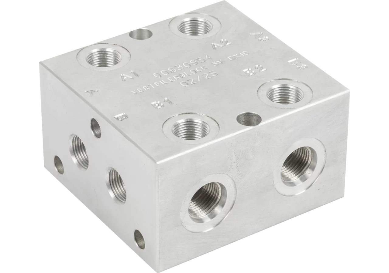 Verteilerblock für 4 Sitzventileinsätze DN10-3/4 UNF Aluminium – passend für 4 Sitzventileinsätze DN10-3/4 UNF Aluminium GartenShop24 - Hochwertige Gartengeräte