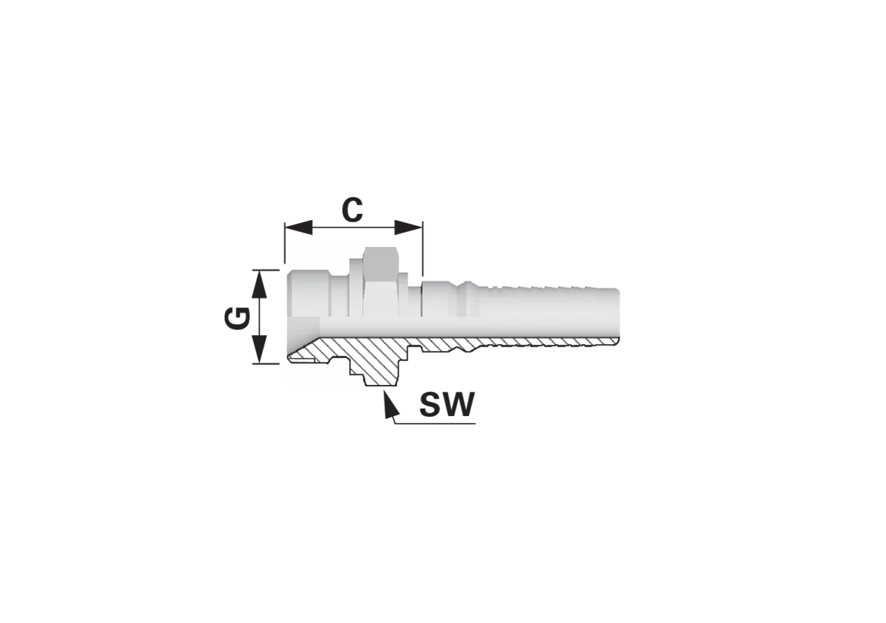 Gewindezapfen AGR IL-EVO DN20 3/4 Interlock EVO Alfagomma