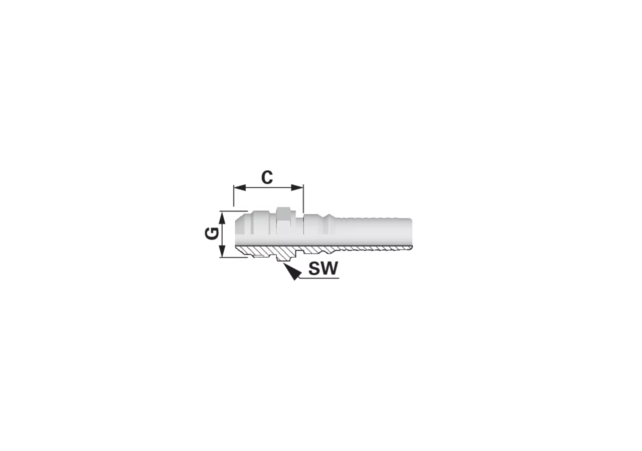 Gewindezapfen AGJ IL-EVO DN32 1 5/8-12 Interlock EVO Alfagomma