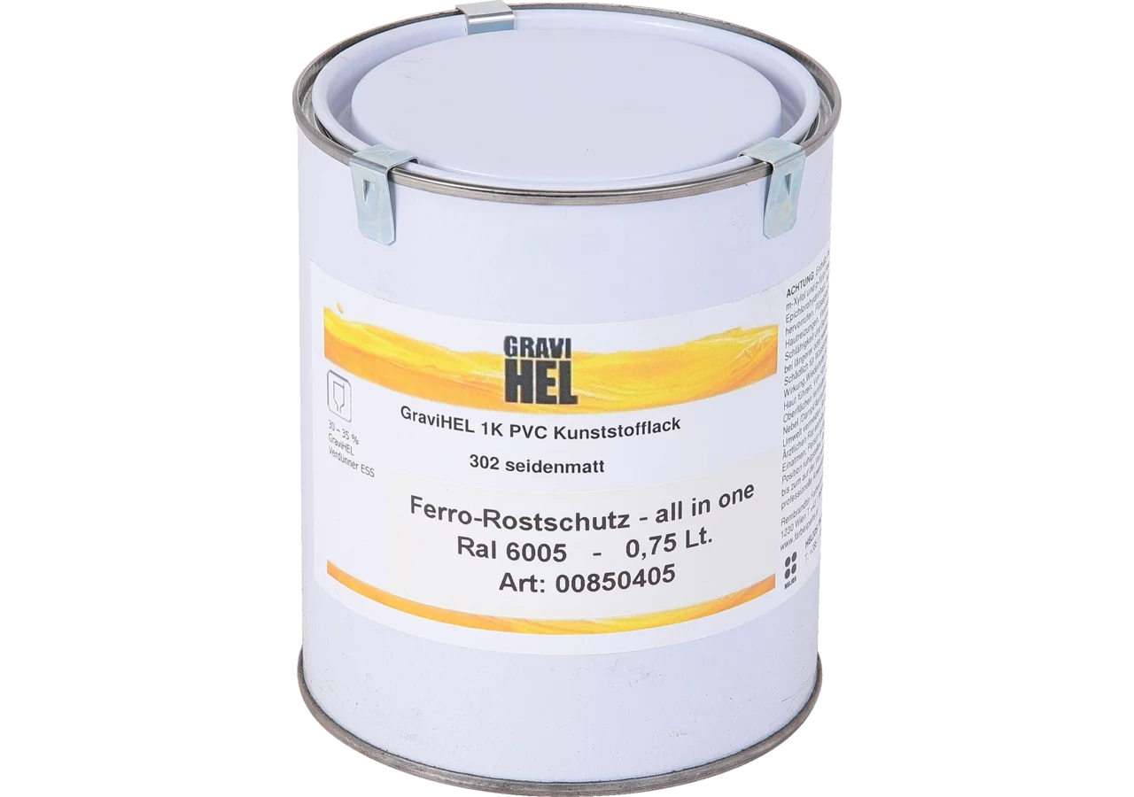 GRAVI HEL Grund- und Rostschutzfarbe RAL 6005 Moosgrün 750 ml ALL IN ONE GRAVI HEL