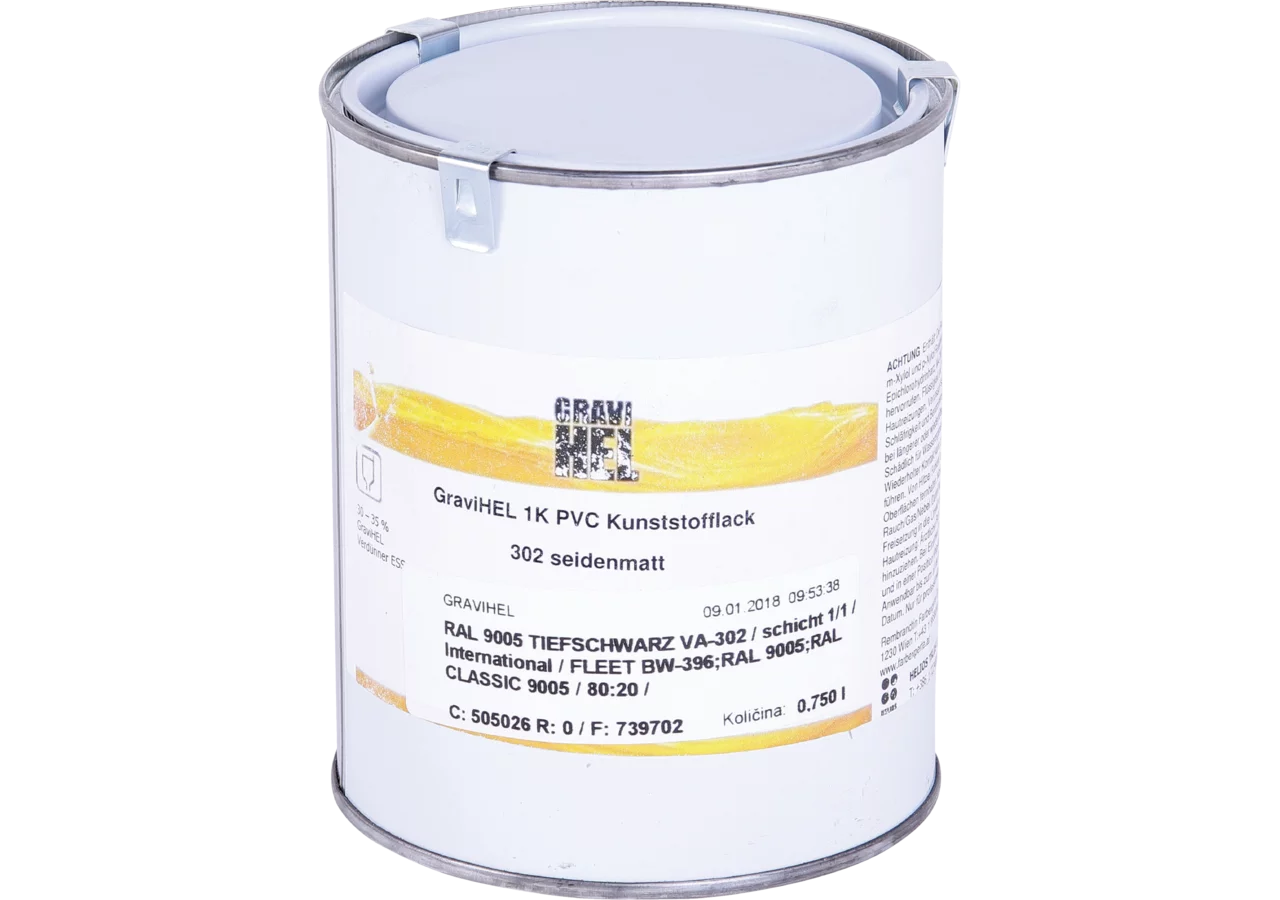 GRAVI HEL Grund- und Rostschutzfarbe RAL 9005 Tiefschwarz 750 ml ALL IN ONE GRAVI HEL