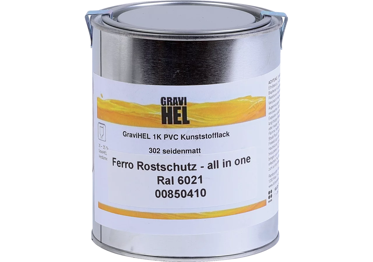 GRAVI HEL Grund- und Rostschutzfarbe RAL 6021 Blassgrün ALL IN ONE 750 ml GRAVI HEL