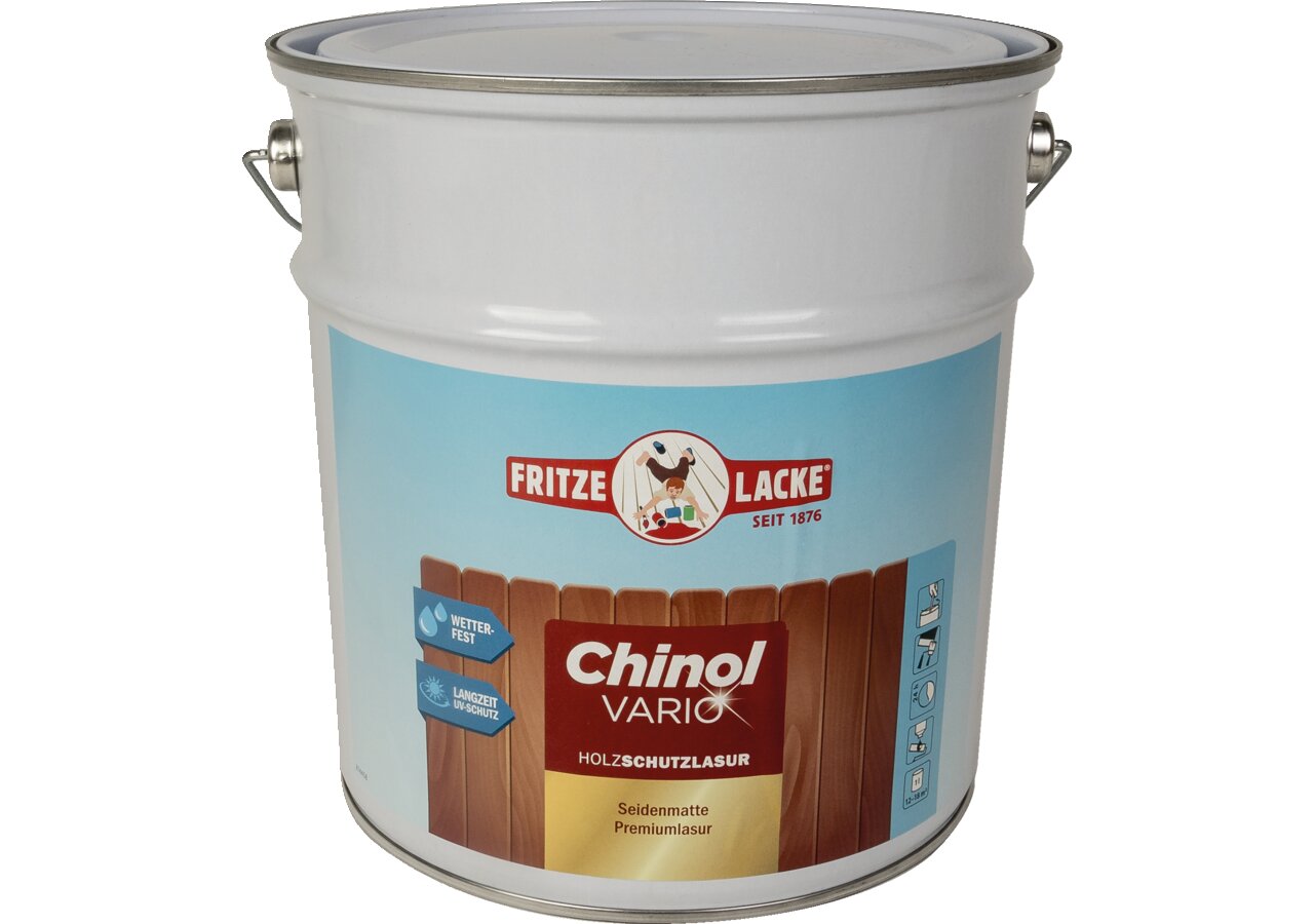 Fritze Lacke Holzschutzlasur Chinol-Vario Eiche 101 5 Liter Seidenmatt Fritze Lacke