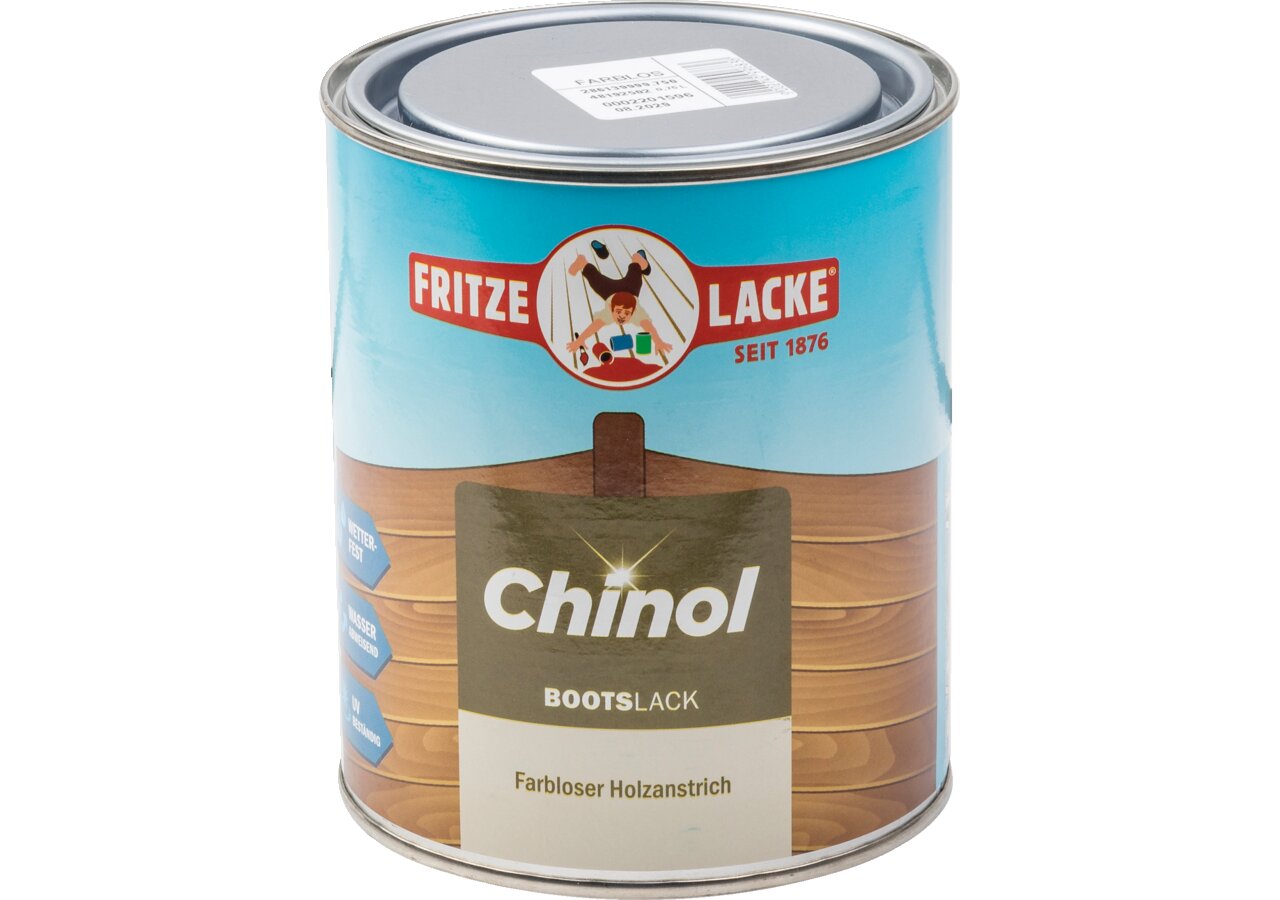 Fritze Lacke Bootslack Chinol farblos 0,75 Liter Fritze Lacke