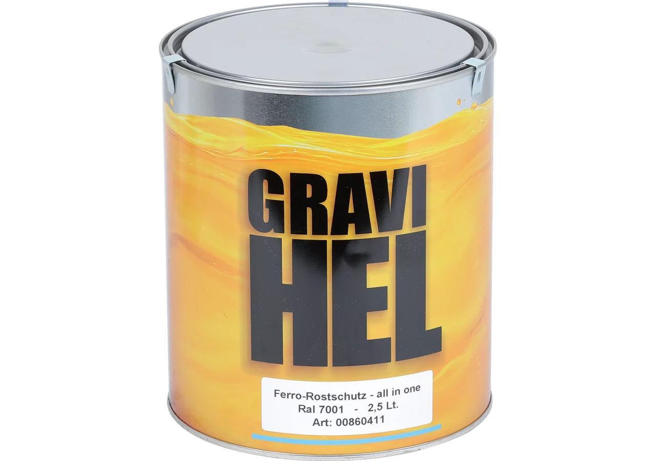 GRAVI HEL Grund- und Rostschutzfarbe RAL 7001 Silbergrau 2,5 Liter GRAVI HEL