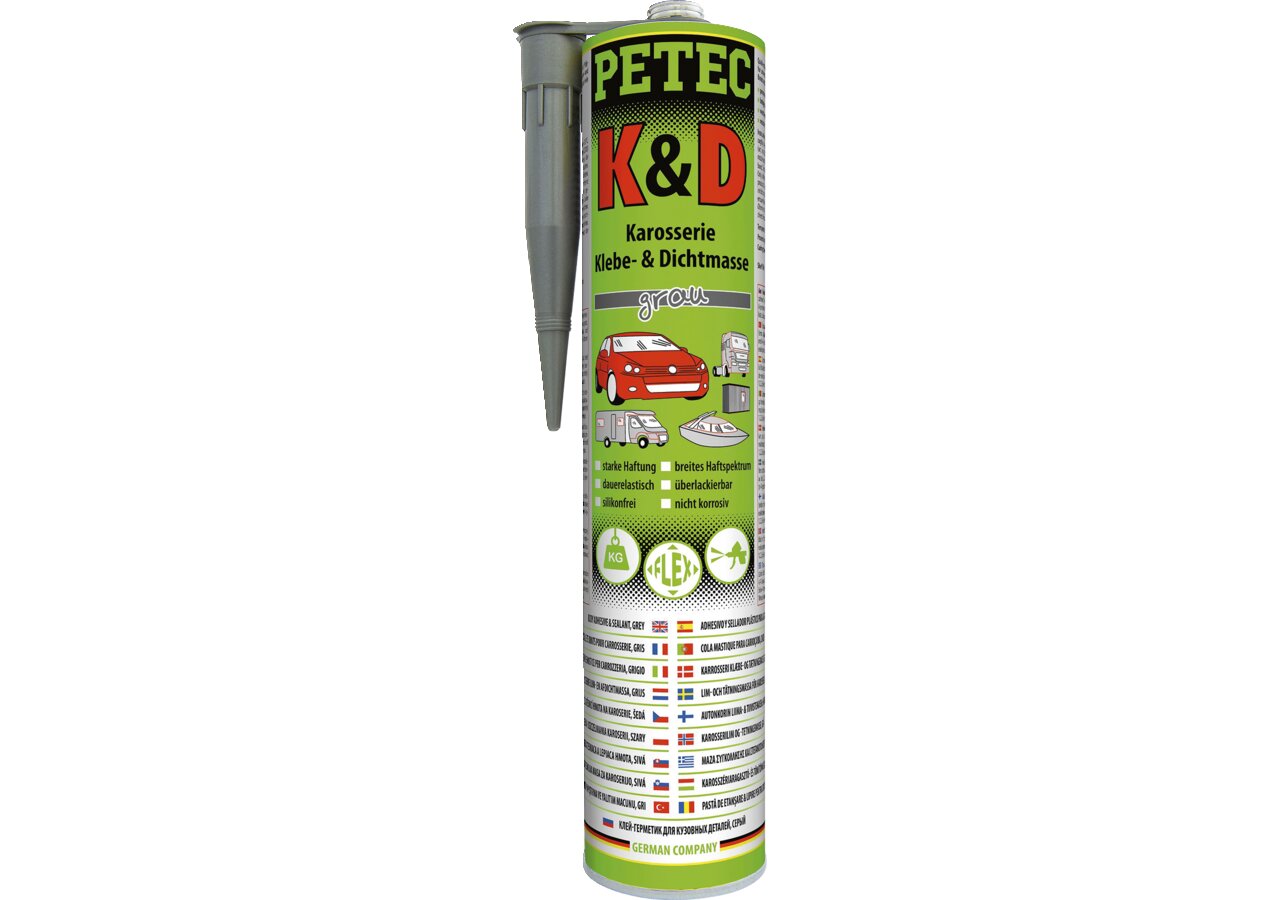 Karosserie Klebe- und Dichtmasse grau, 310 ml PETEC