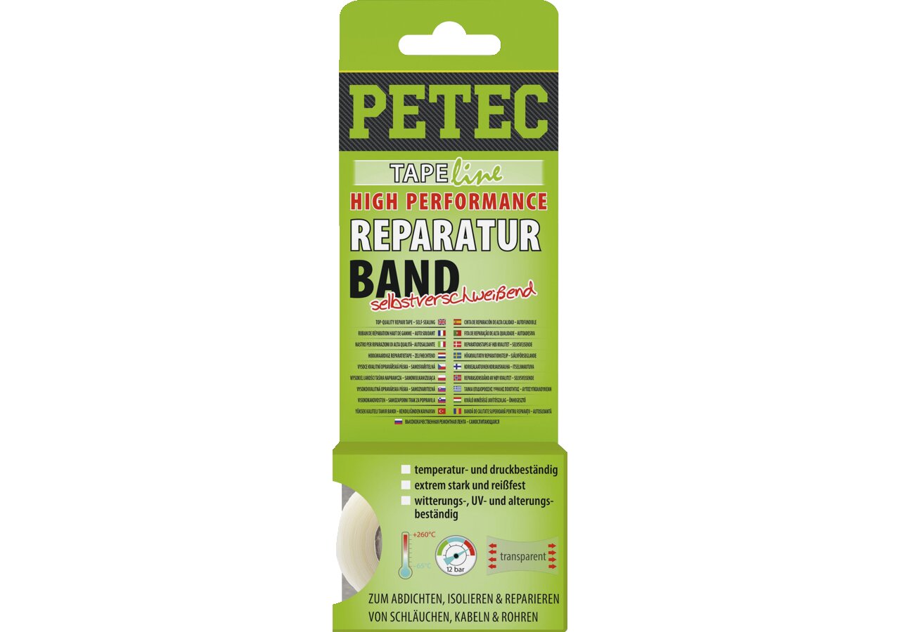 Reparaturband high performance transparent, 25 x 0,5 mm x 3 m PETEC