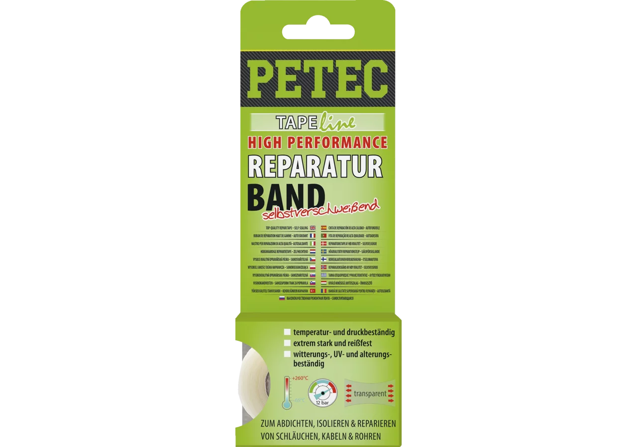 Reparaturband high performance transparent, 25 x 0,5 mm x 3 m PETEC