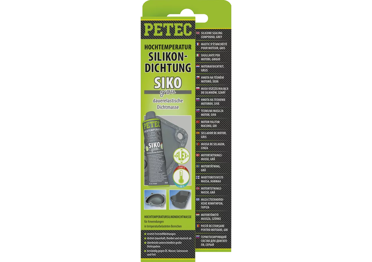PETEC Hochtemperatur-Silikondichtung grau, 70 ml Tube PETEC