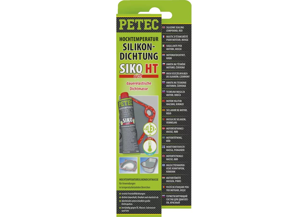 PETEC Hochtemperatur-Silikondichtung rot, 70 ml Tube PETEC