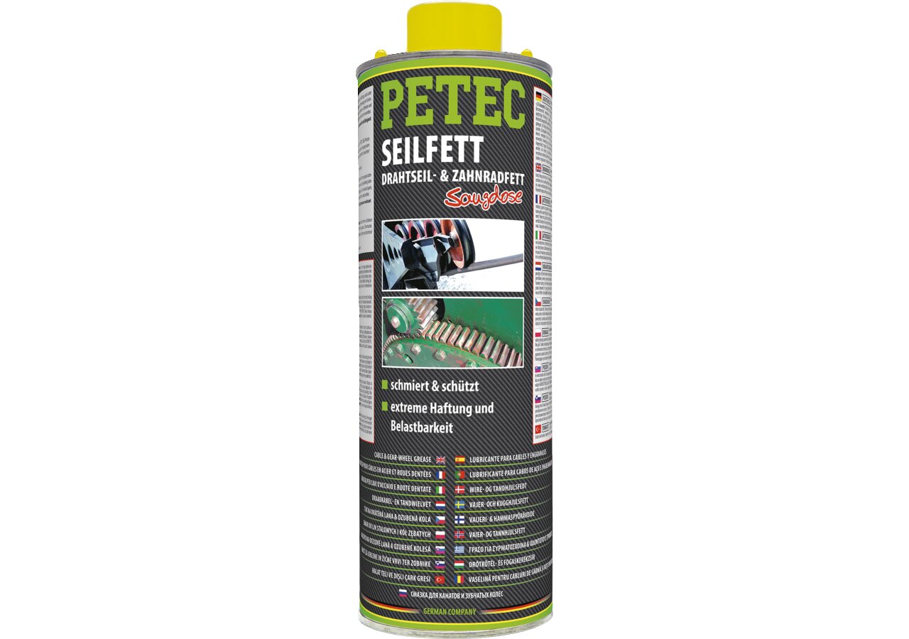 PETEC Seilfett – Drahtseil- & Zahnradfett 1 Liter Eurodose PETEC