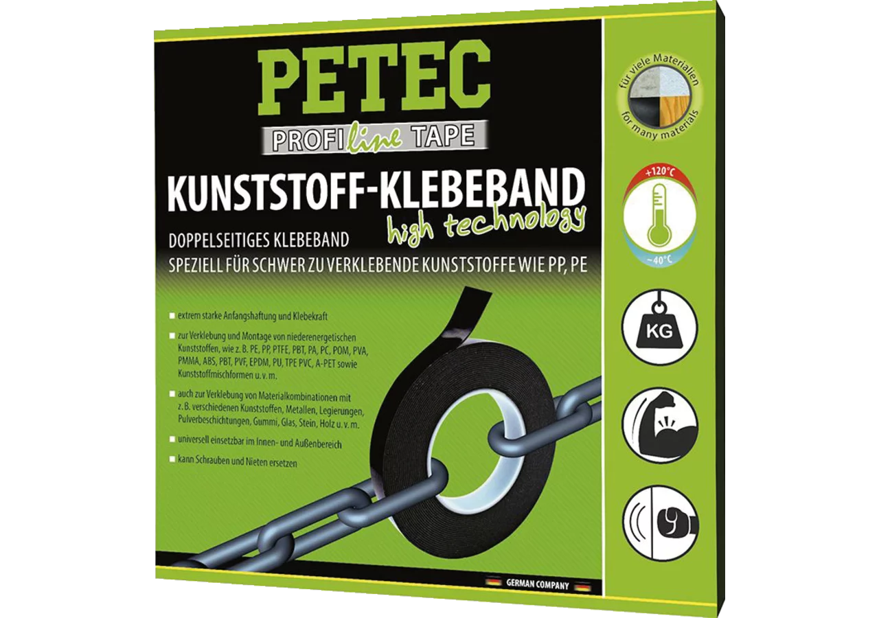 Kunststoffklebeband 19 x 1,1 mm x 10 m PETEC