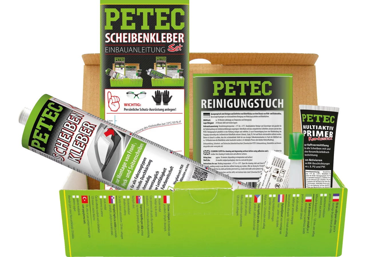 Scheibenkleber schwarz, Reparatur-Set PETEC