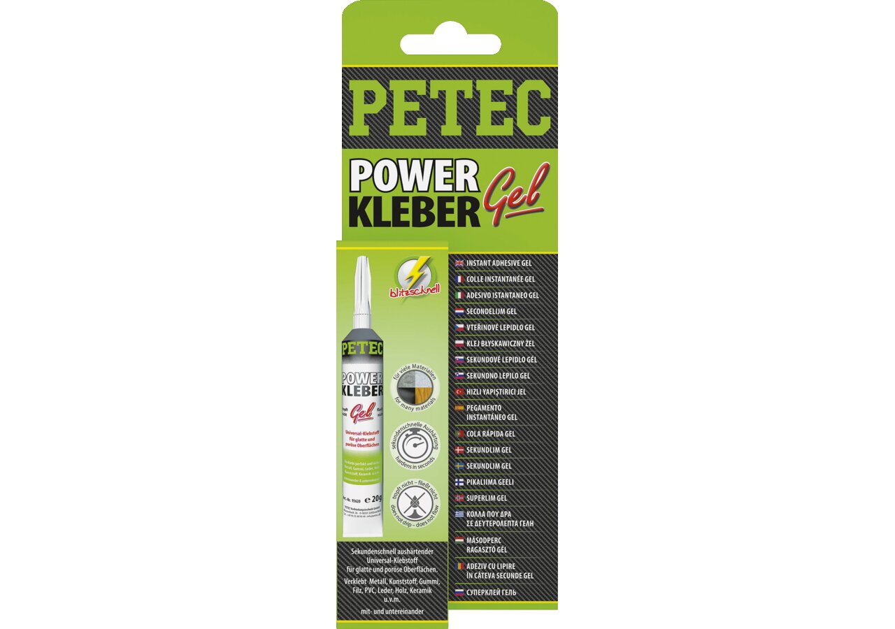 Sekundenklebstoff POWER Kleber gel, 20 g Tube PETEC