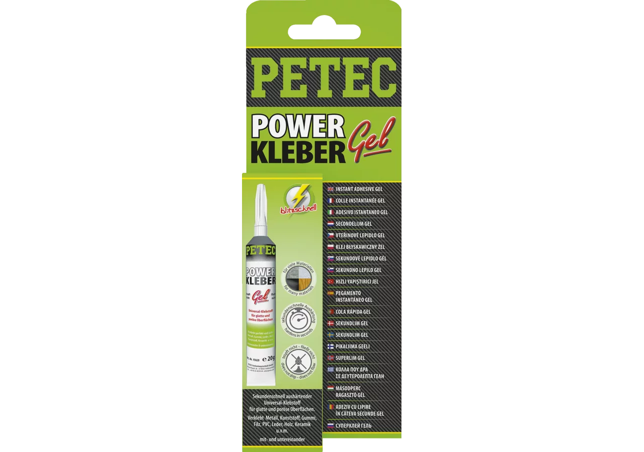 Sekundenklebstoff POWER Kleber gel, 20 g Tube PETEC