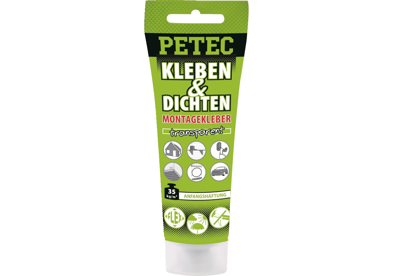 Montagekleber transparent, 80 ml Tube zum Kleben und Dichten PETEC