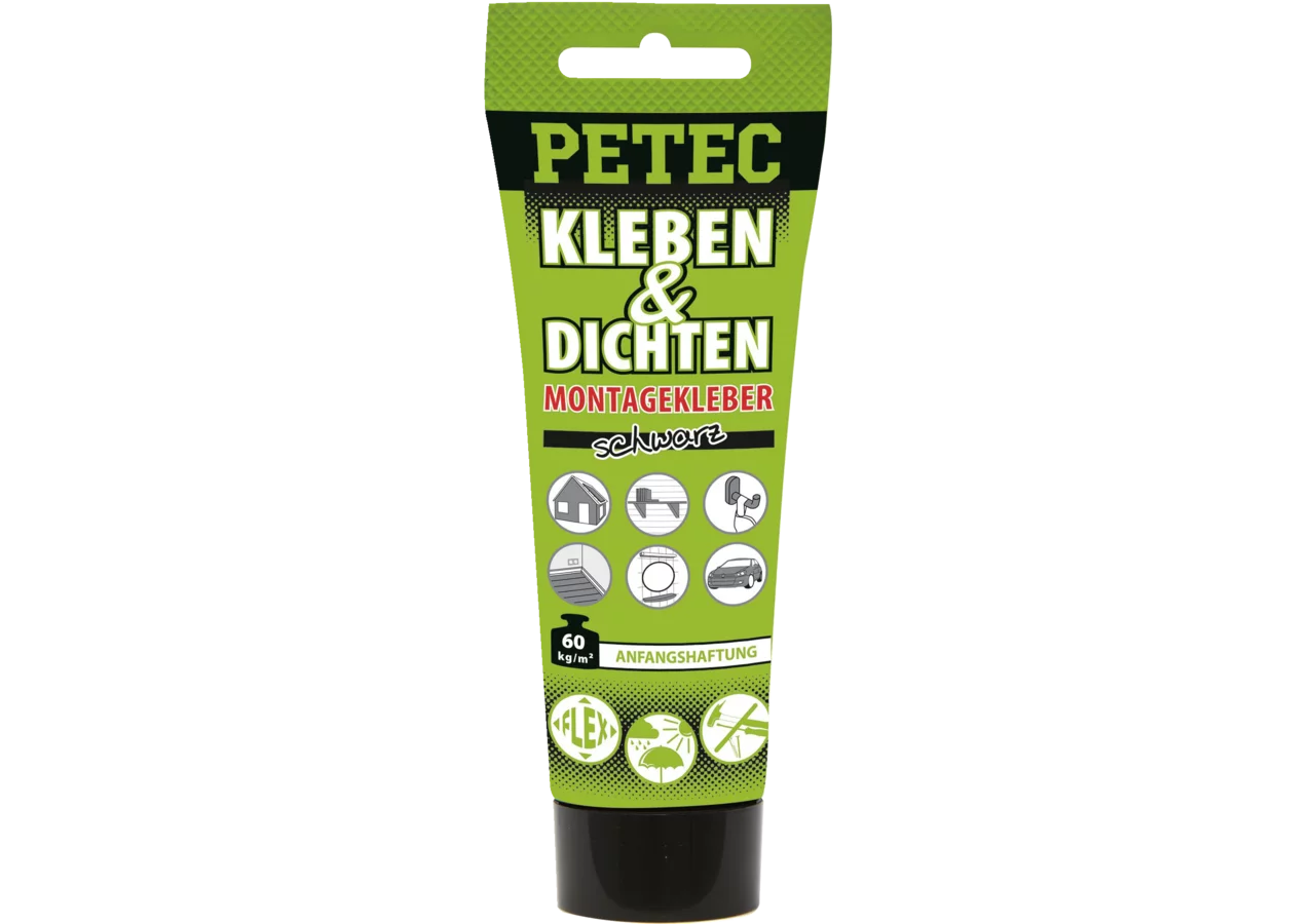 Montagekleber schwarz, 80 ml Tube zum Kleben und Dichten PETEC