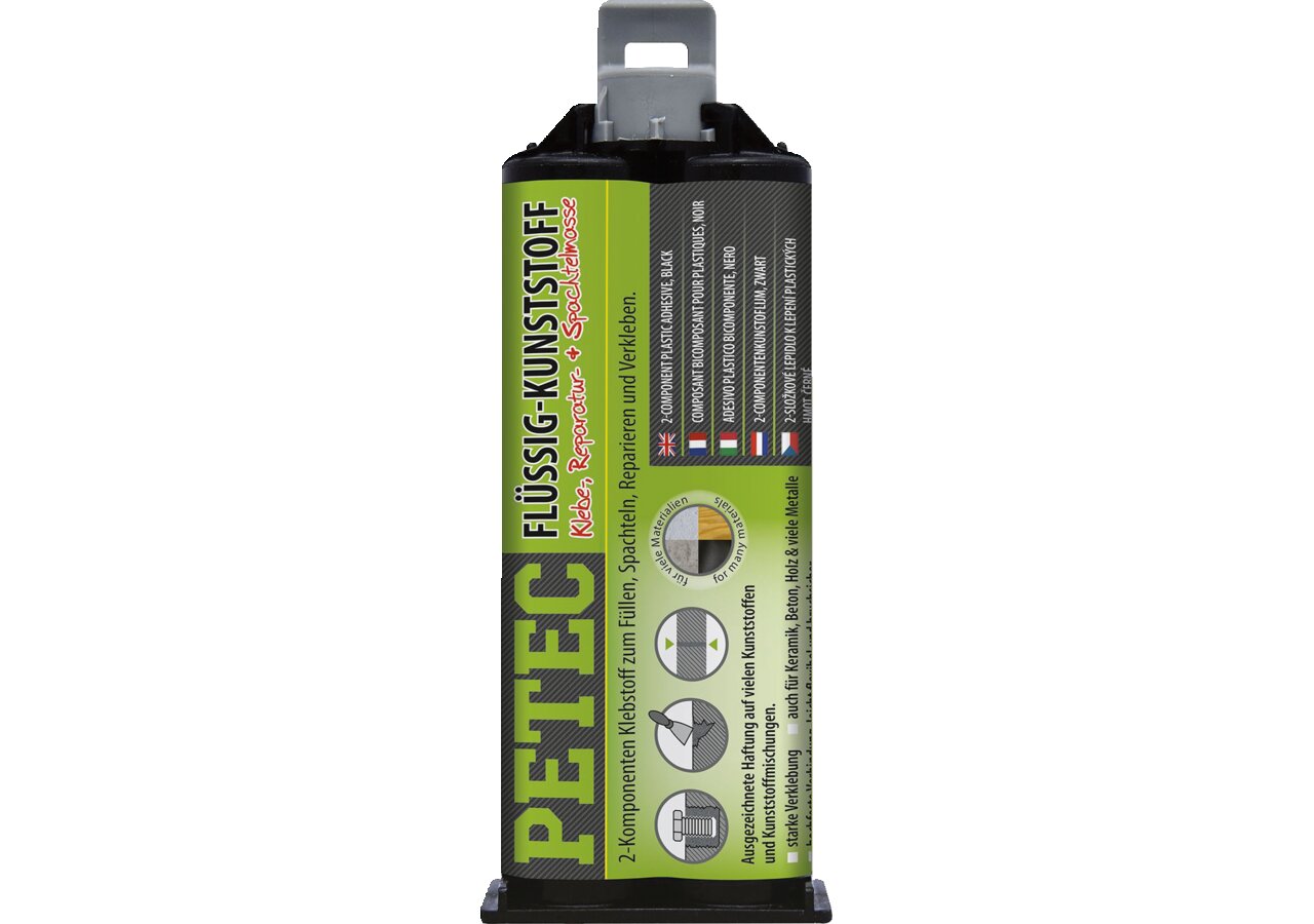 Flüssig-Kunststoff schwarz, 50 ml Doppelkartusche ohne Mischrohr PETEC