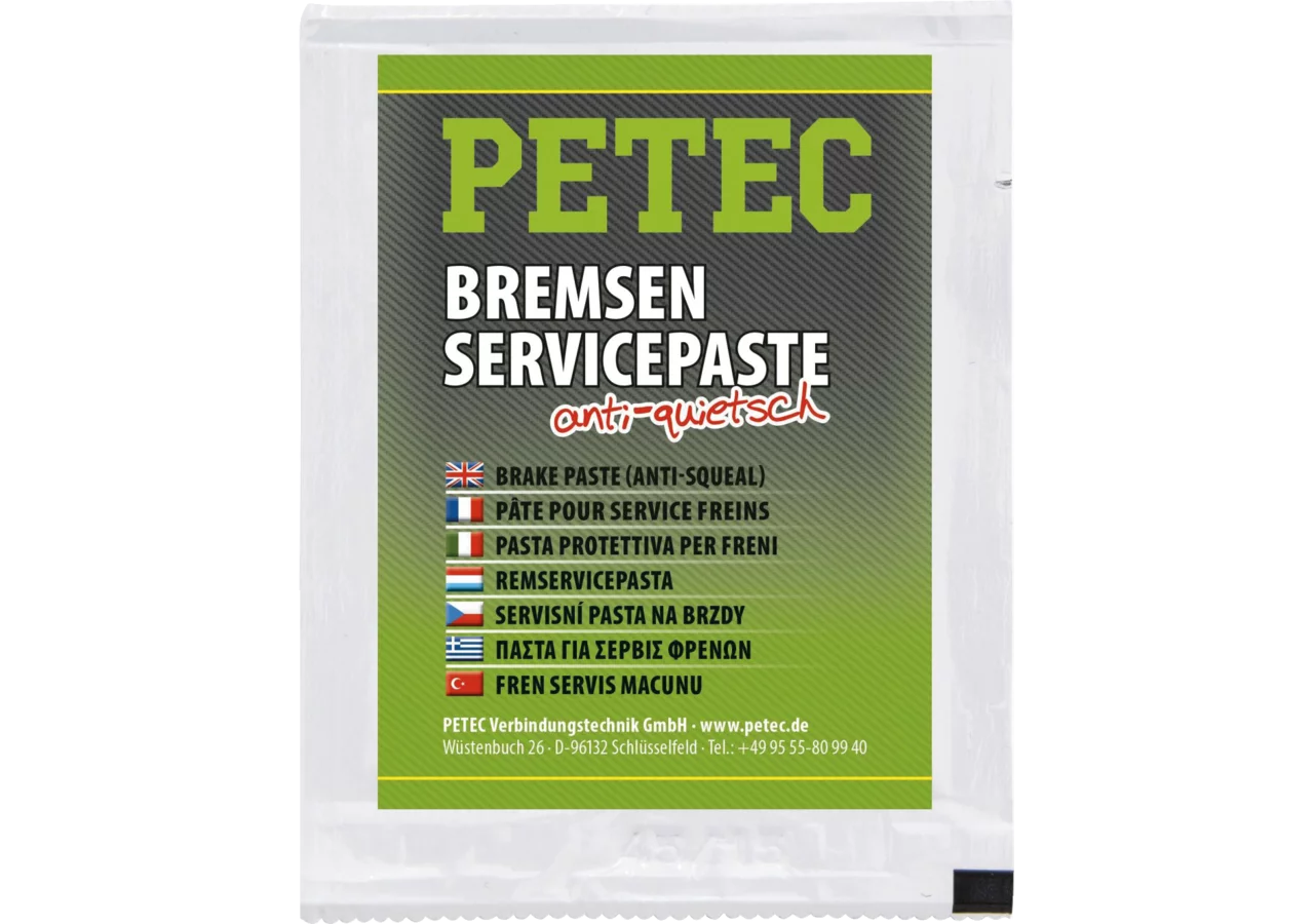 Bremsenservicepaste anti-quietsch gelblich-transparent, 5 g Beutel PETEC