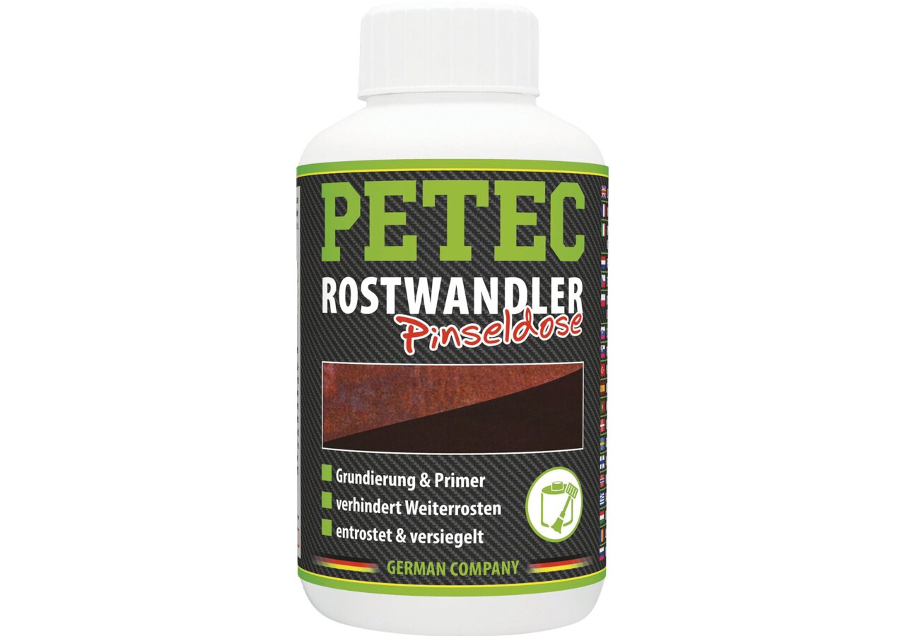 Rostumwandler Wasserbasis schwarz 250 ml, Pinseldose PETEC
