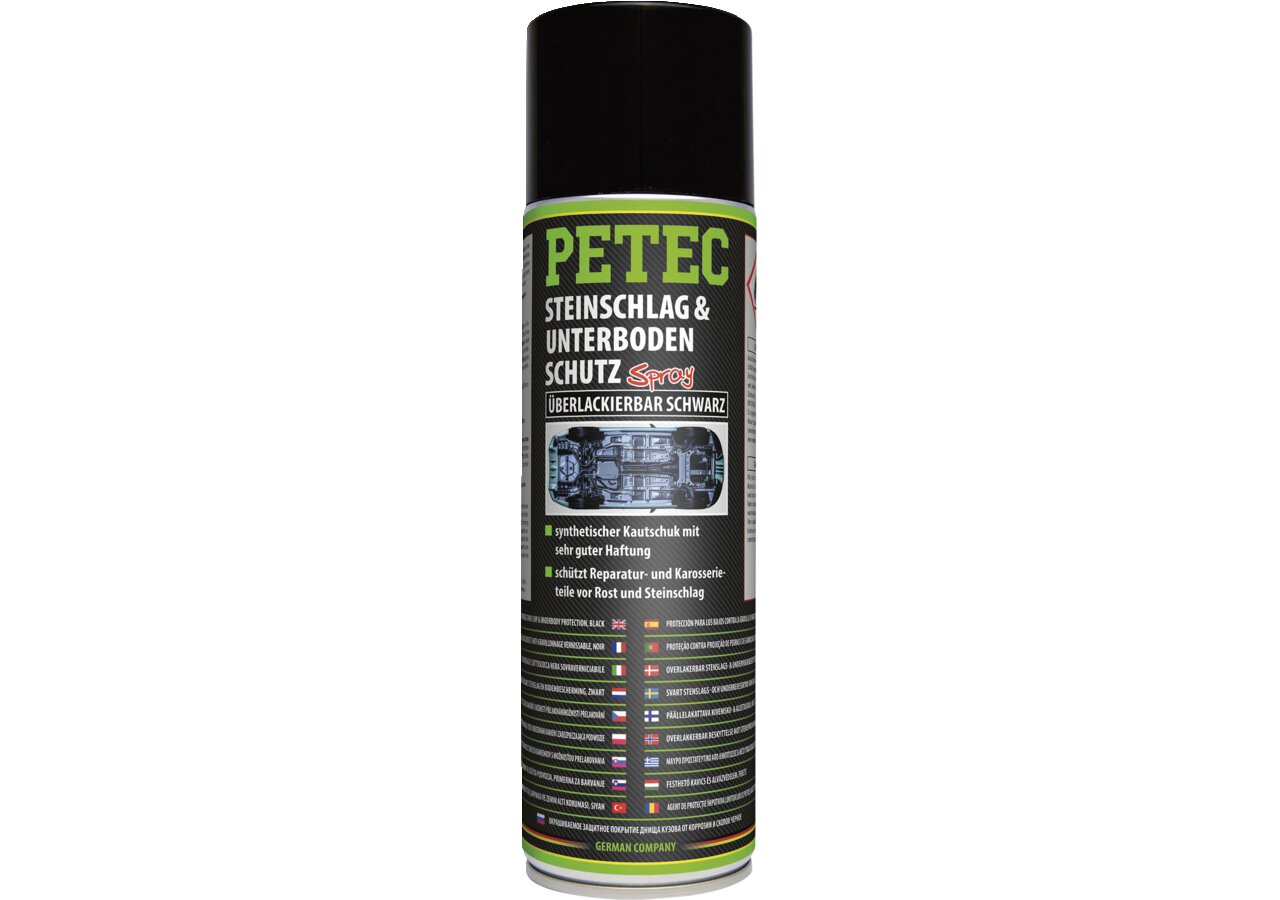 Steinschlag- Unterbodenschutz Kautschuckbasis schwarz 500 ml, Spraydose überlackierbar PETEC