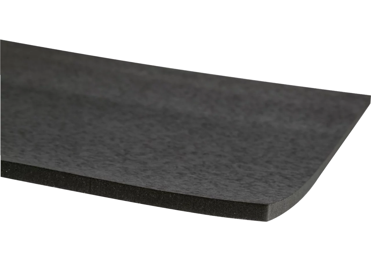 Schallschutzmatte PU-Schaum schwarz, 500 x 500 x 10 mm einseitig selbstklebend PETEC