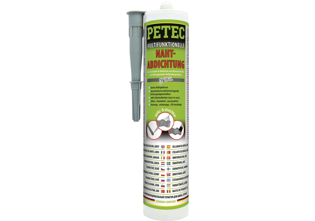 Karosseriedichtmasse Nahtabdichtung grau, 310 ml Kartusche spritz- und streichbar PETEC