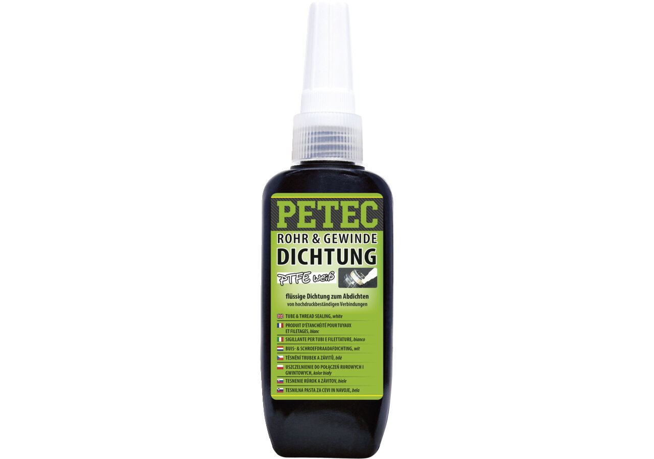 Rohr- und Gewindedichtung PTFE weiß, niedrigfest, 50 g Flasche PETEC