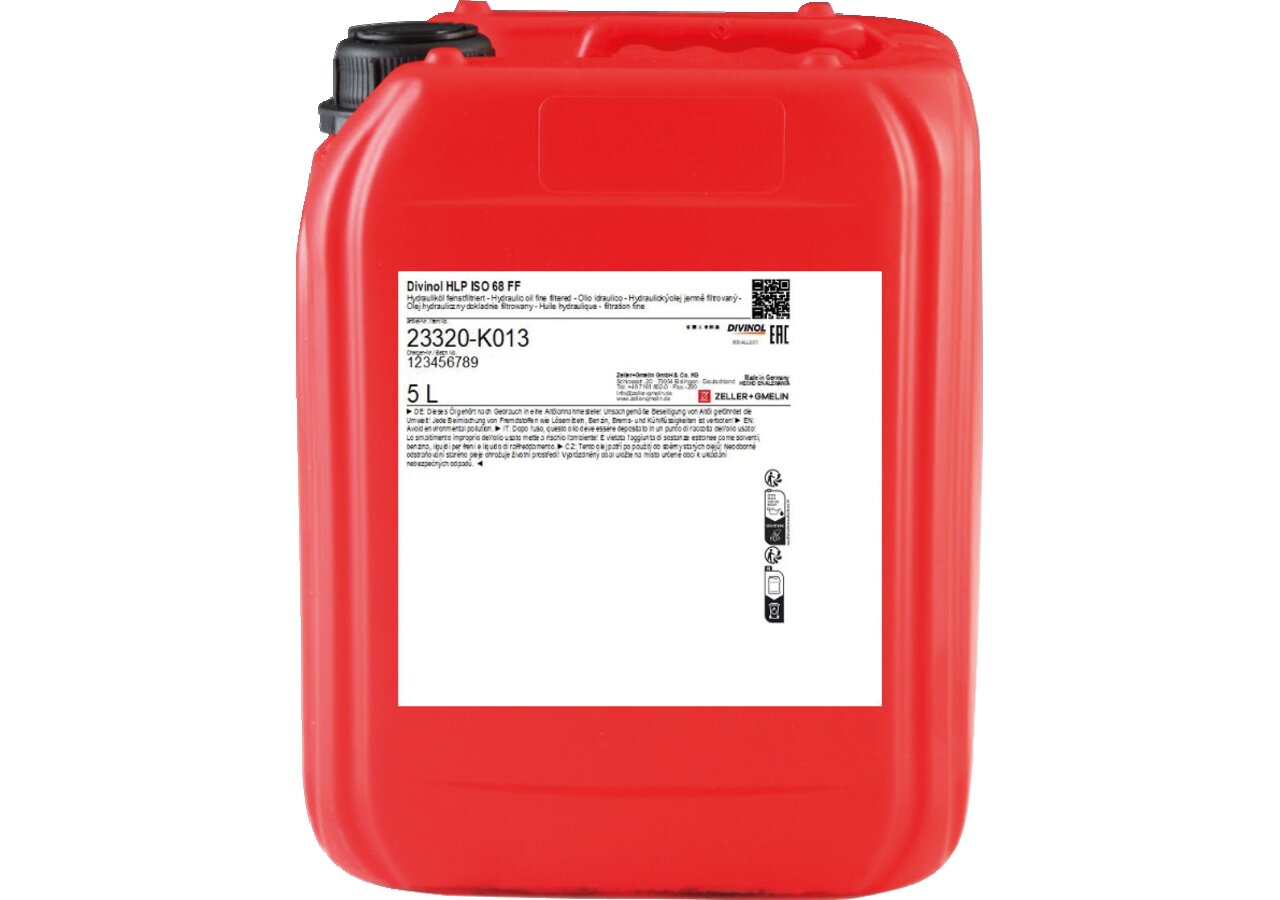 Hydrauliköl HLP ISO 68 FF, 5 Liter feinstfiltriert Divinol