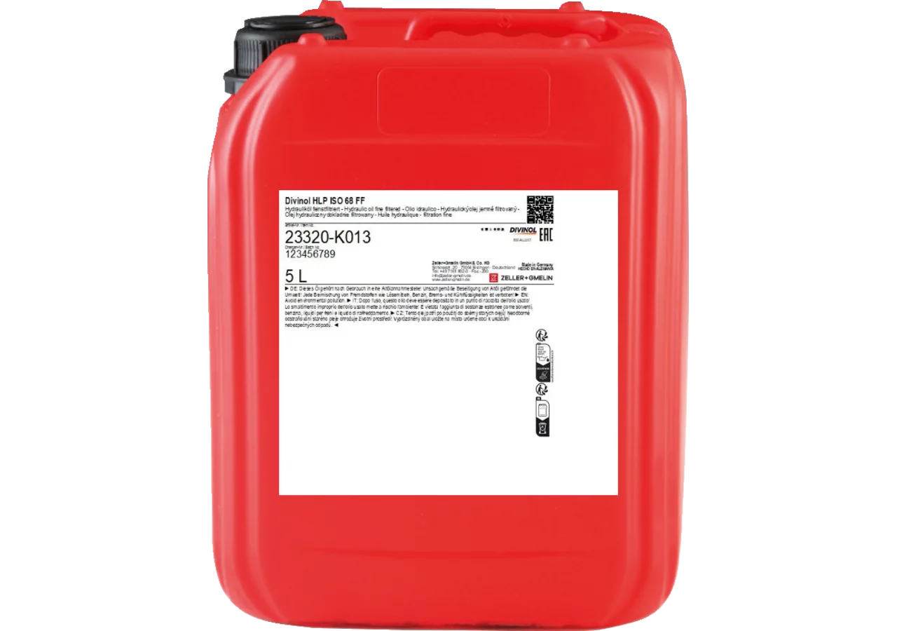 Hydrauliköl HLP ISO 68 FF, 5 Liter feinstfiltriert Divinol