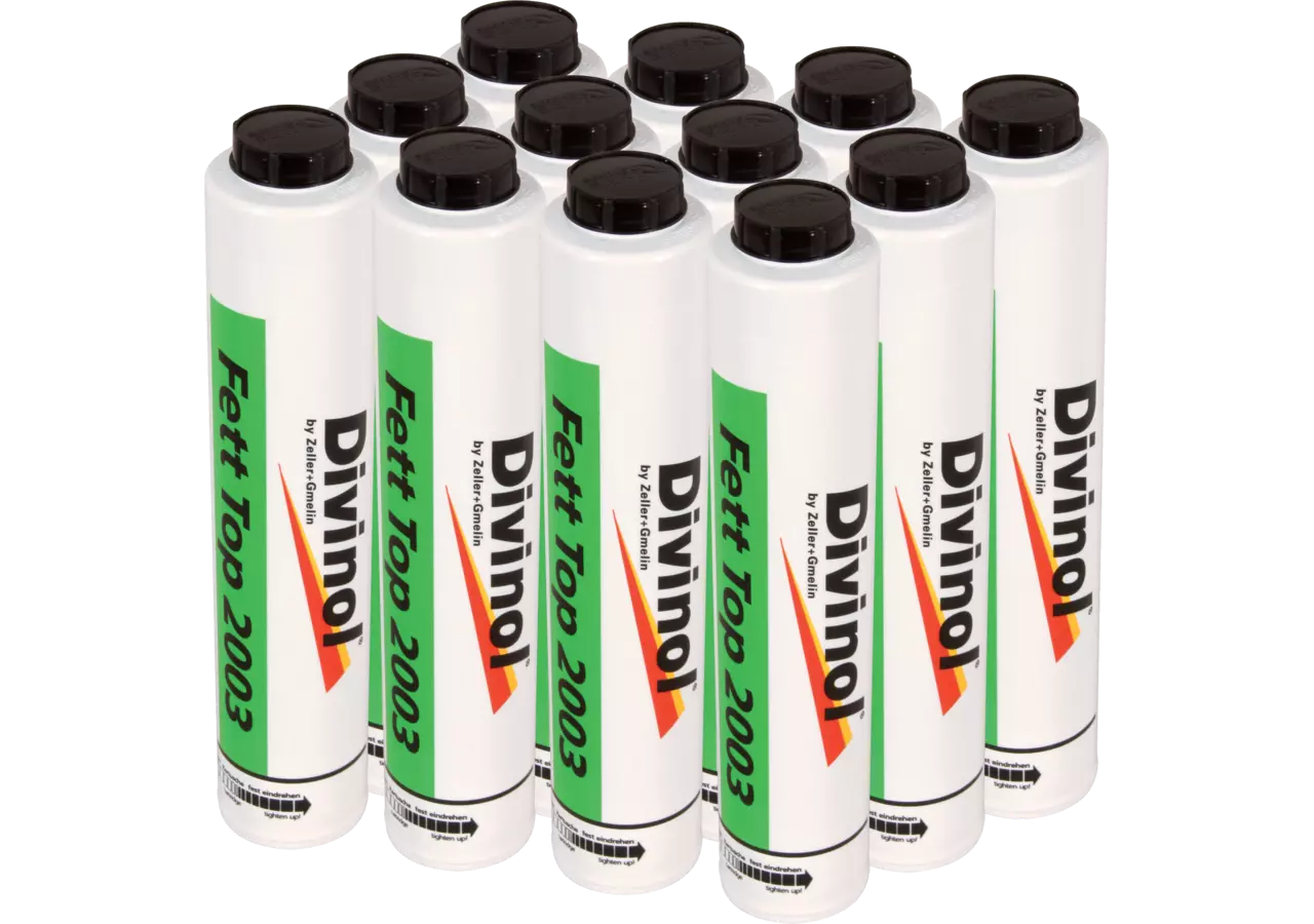 Mehrzweckfett Top 2003 Grün, 400 g Lube Shuttle Schraubkartuschen, 12 Stück Divinol