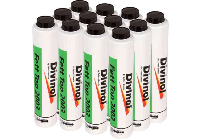 Mehrzweckfett Top 2003 Grün, 400 g Lube Shuttle Schraubkartuschen, 12 Stück Divinol