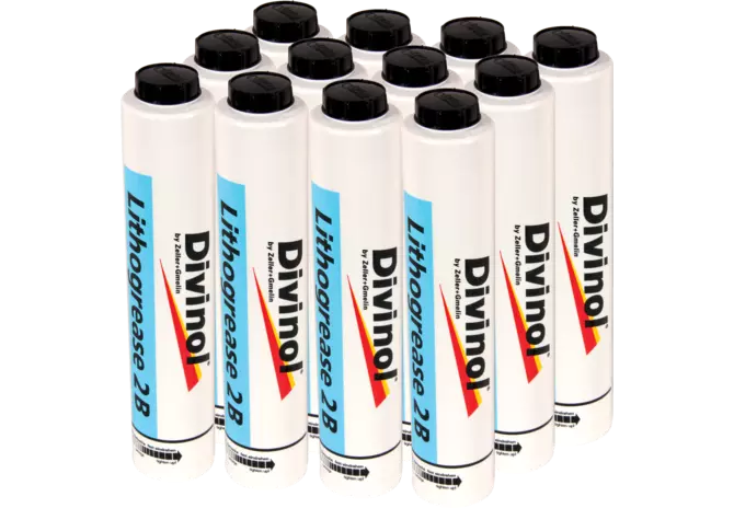Mehrzweckfett Lithogrease 2B Blau, 400 g Lube Shuttle Schraubkartuschen, 12 Stück Divinol