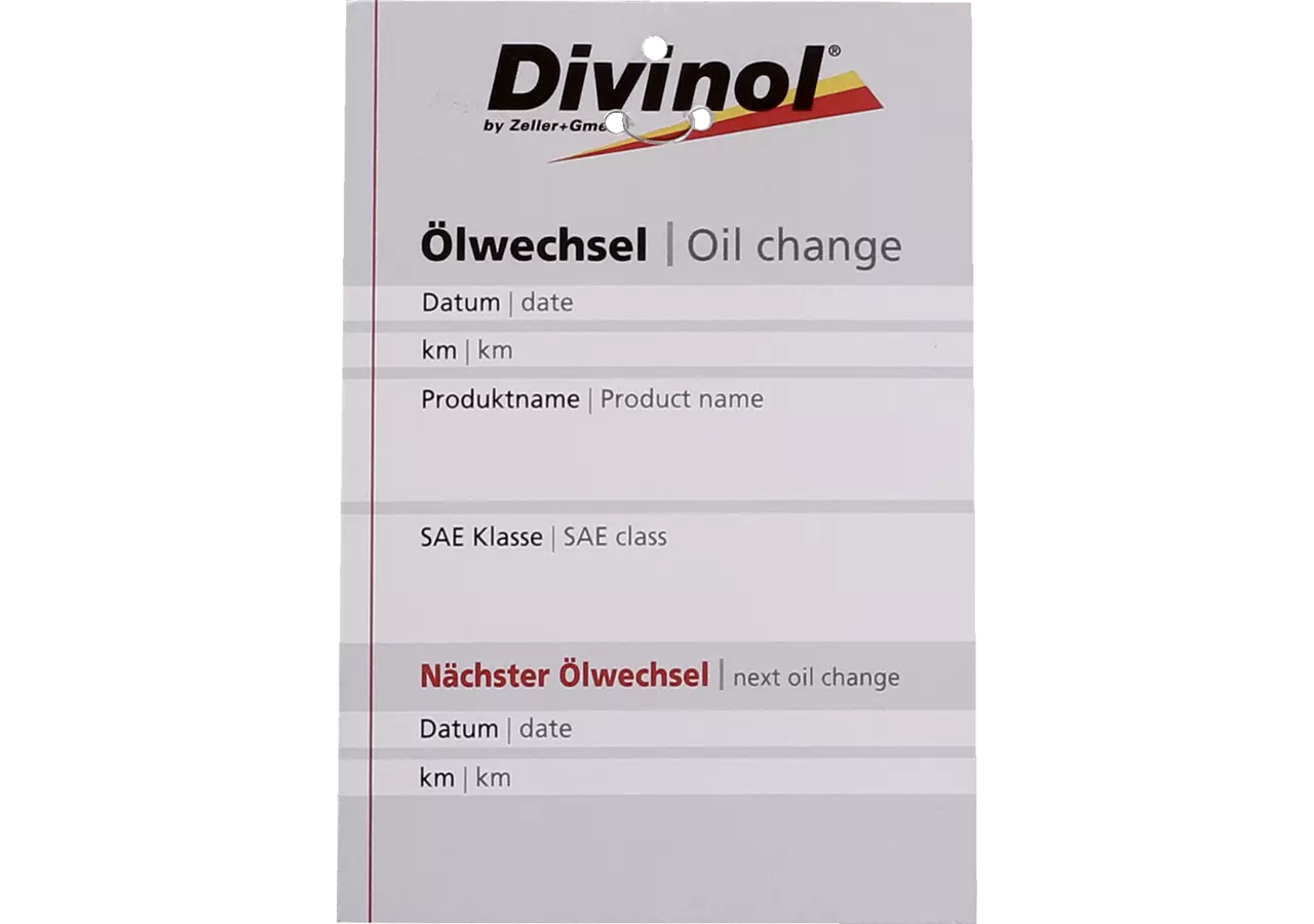 Ölwechselanhänger mit Befestigungsdraht, 50 Stück Divinol