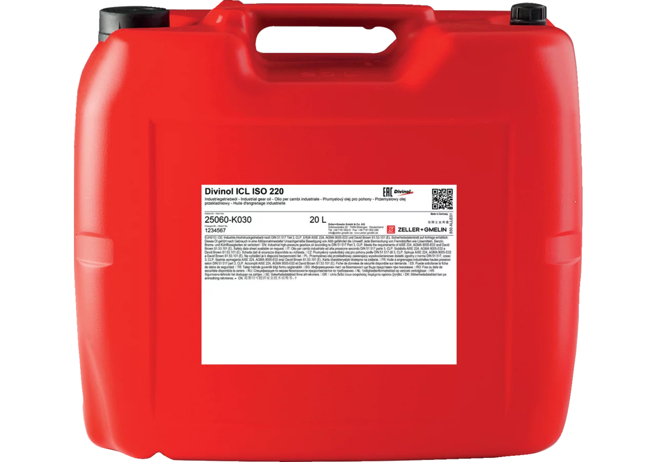 Industrie-Hochdruckgetriebeöl ICL ISO 220, 20 Liter Divinol