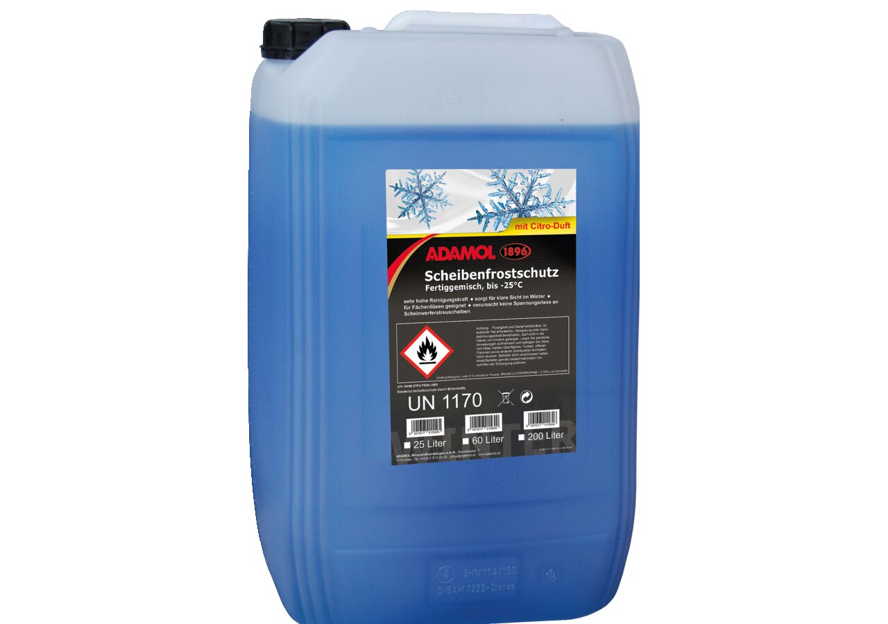 Scheibenfrostschutz Fertiggemisch Citro -18 Grad, 60 Liter Adamol