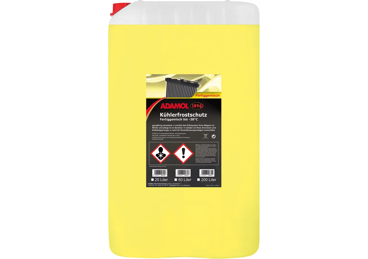 Kühlerfrostschutz Konzentrat 1:1 -38 Grad, 60 Liter Adamol