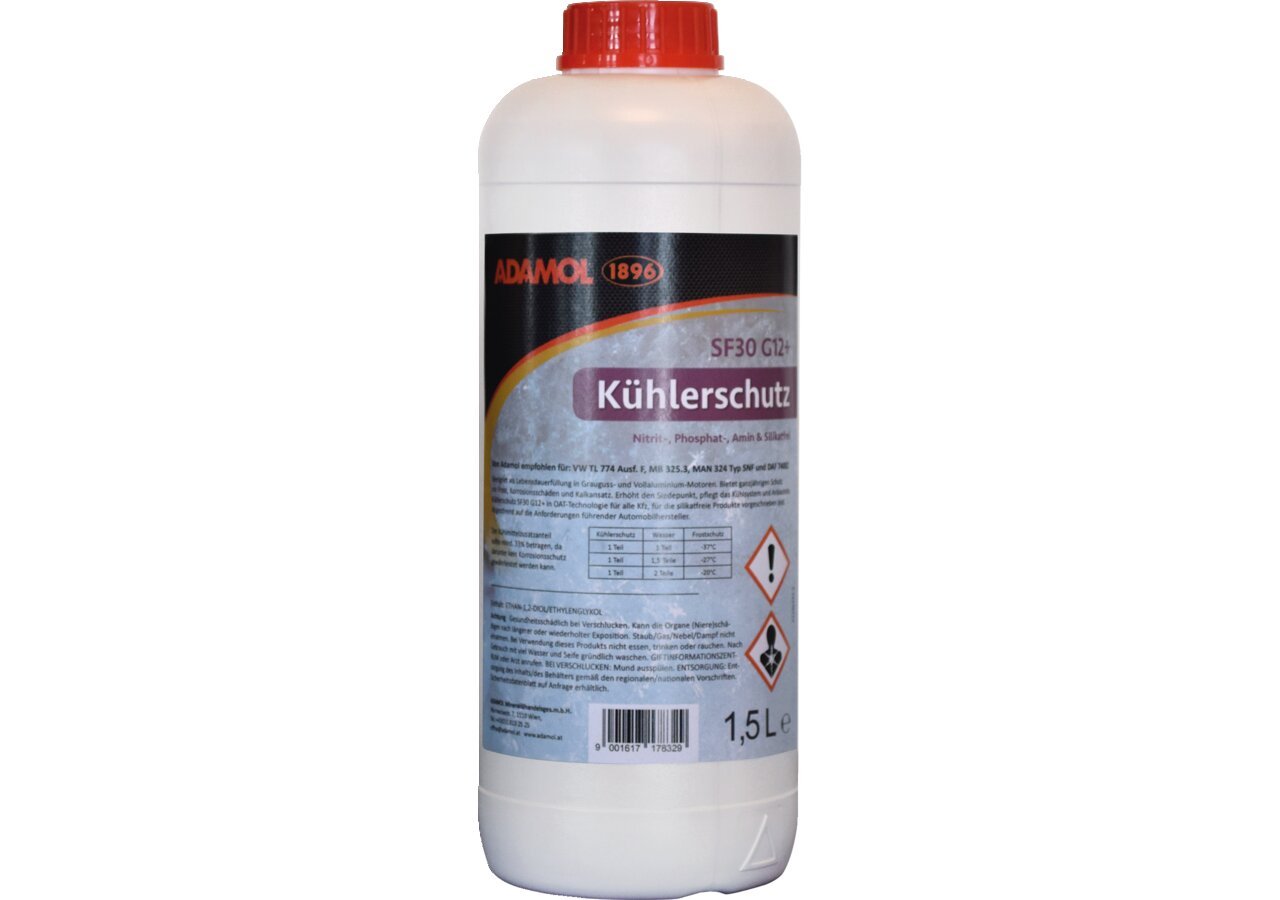 Kühlerfrostschutz SF30 G12 Plus 1,5 Liter Adamol