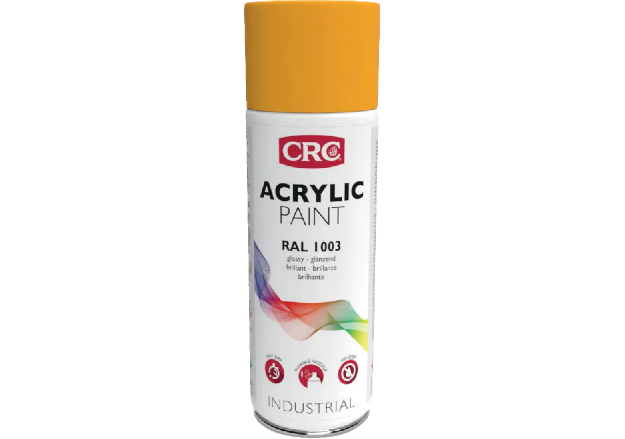 Acryllackspray Acrylic Paint RAL 1003 Signalgelb, 400 ml Spraydose CRC