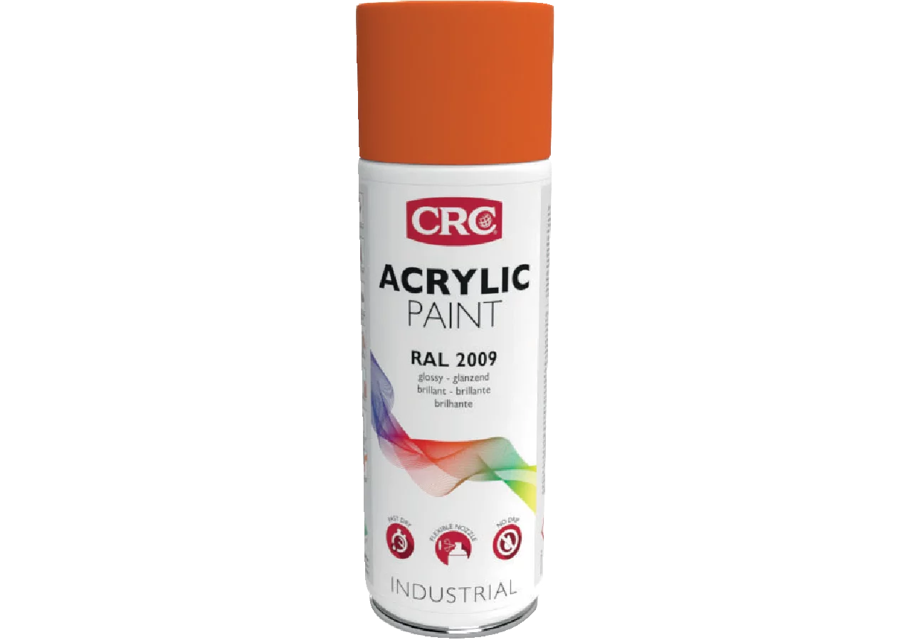 Acryllackspray Acrylic Paint RAL 2009 Verkehrsorange, 400 ml Spraydose CRC