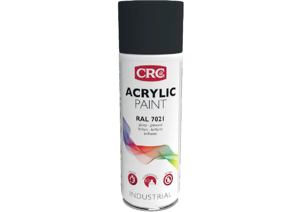 Acryllackspray Acrylic Paint RAL 7021 Schwarzgrau, 400 ml Spraydose CRC