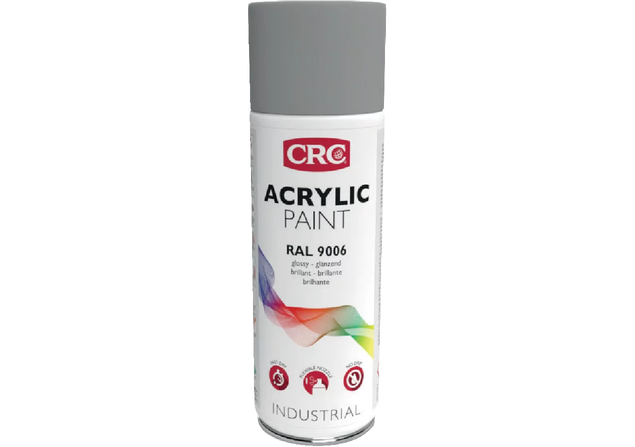 Acryllackspray Acrylic Paint RAL 9006 Weissaluminium, 400 ml Spraydose CRC