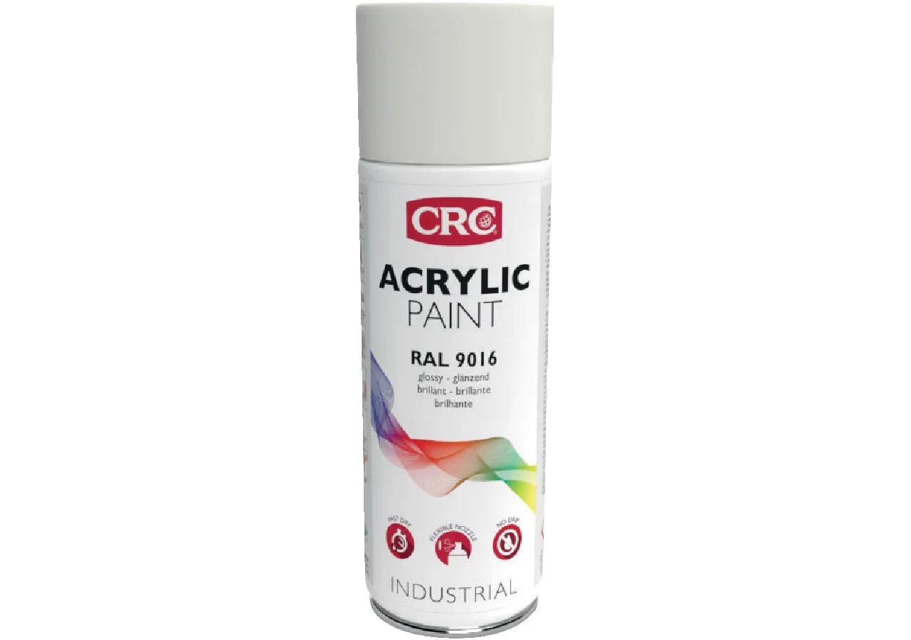 Acryllackspray Acrylic Paint RAL 9016 Verkehrsweiss, 400 ml Spraydose CRC